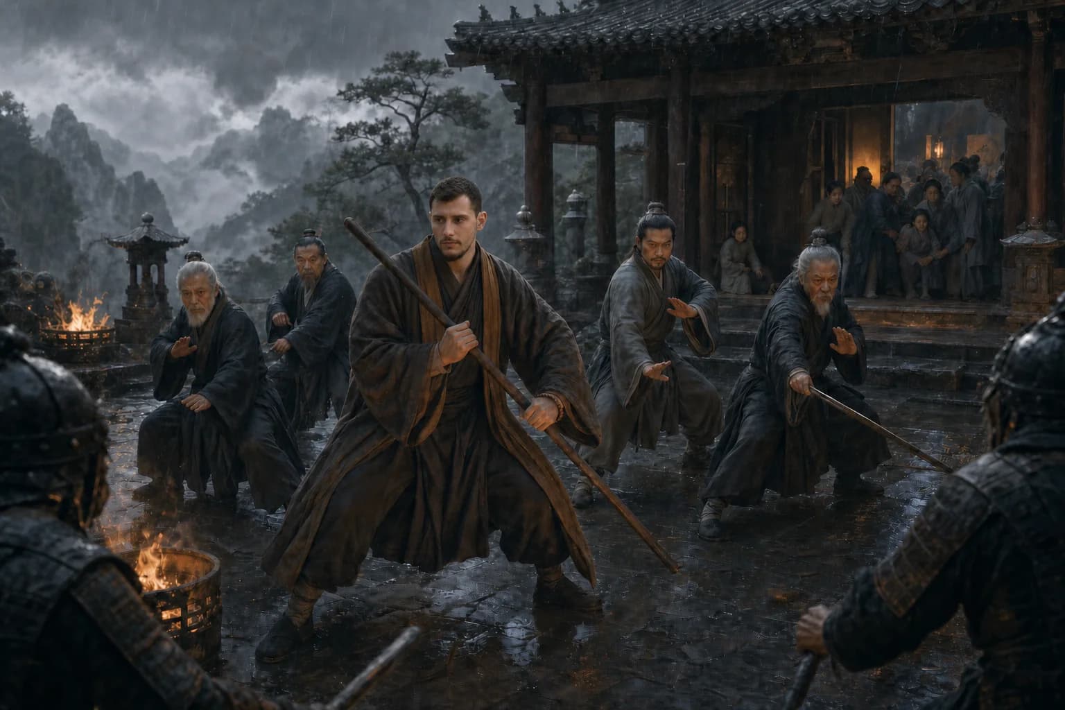 Milić sa učenicima Five Immortals Temple brani hram od najamničkog napada
